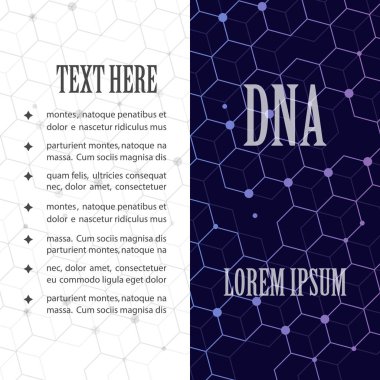 DNA moleküllerinin genetik yapıya sahip biyolojik bilgi içeren soyut resim. Vektör çizim