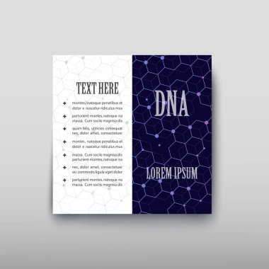 DNA moleküllerinin genetik yapıya sahip biyolojik bilgi içeren soyut resim. Vektör çizim