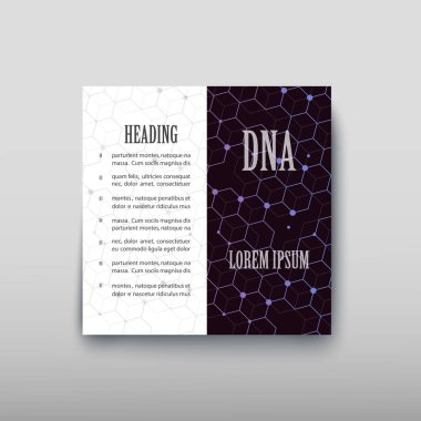 DNA moleküllerinin genetik yapıya sahip biyolojik bilgi içeren soyut resim. Vektör çizim