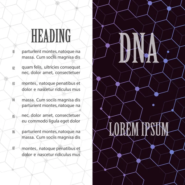 DNA moleküllerinin genetik yapıya sahip biyolojik bilgi içeren soyut resim. Vektör çizim
