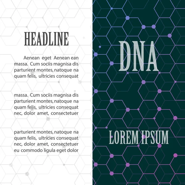 DNA moleküllerinin genetik yapıya sahip biyolojik bilgi içeren soyut resim. Vektör çizim