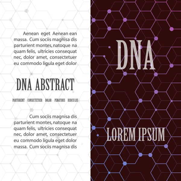 DNA moleküllerinin genetik yapıya sahip biyolojik bilgi içeren soyut resim. Vektör çizim