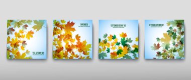 Resimde sonbahar natürmort. Akçaağaç yaprakları. Vektör arka plan