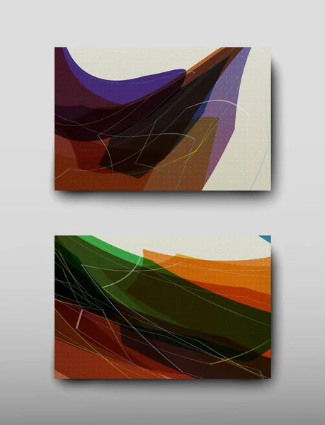 Cubierta Con Patrón Abstracto Líneas Dispuestas Caóticamente Sobre Fondo Color — Archivo Imágenes Vectoriales
