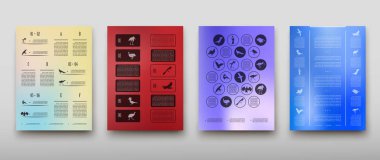 Poster infographics kuşlar soyut tarzı bulanık bir arka plan üzerinde. Grafik düzeni ile vektör çizim