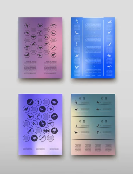 Плакат Инфографики Птиц Размытом Фоне Абстрактном Стиле Векторная Иллюстрация Графической — стоковый вектор