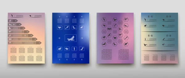 Плакатна Інфографіка Птахів Розмитому Тлі Абстрактному Стилі Векторні Ілюстрації Графічною — стоковий вектор