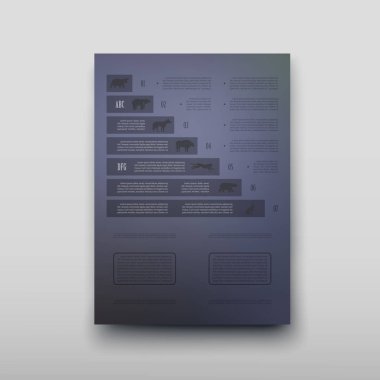 Soyut bir tarzda bulanık bir arka plan üzerinde poster infographics vahşi hayvanlar. Grafik düzeni ile vektör çizim