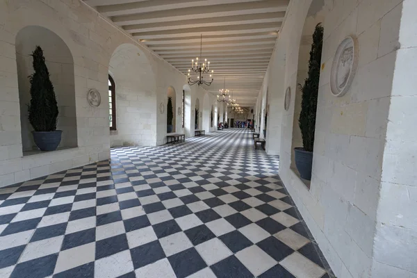 Francja galeria Medici w słynnym zamku Chenonceau — Zdjęcie stockowe