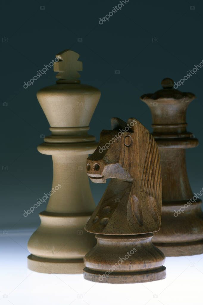 Chess Pieces Close up. 