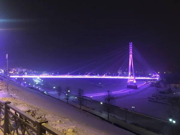 Pedestrian Bridge Tyumen — Stock Photo, Image