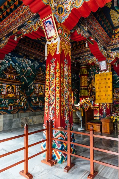 Techo Decorado Con Arte Butanés Con Majestad Rey Jigme Khesar —  Fotos de Stock