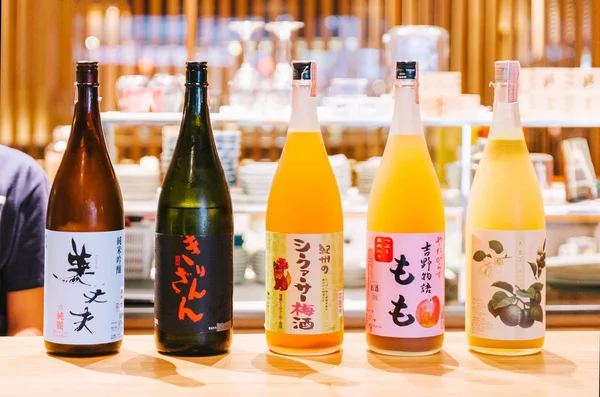 Molte Marche Importanti Minori Liquori Giapponesi Includono Sake Umeshu Nel — Foto Stock