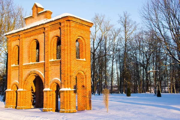 Вид Природу Латвии Маленький Город Зимой — стоковое фото