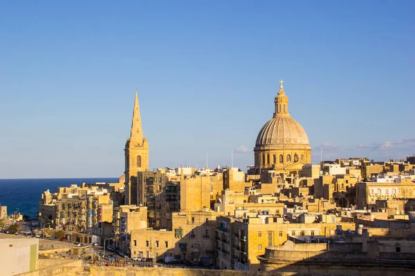 Panorama Över Valletta Malta Havet Och Vacker Natur — Stockfoto