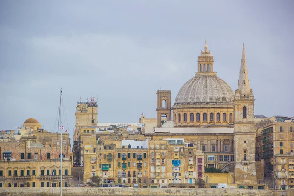 Panoráma Valletta Málta Tenger Gyönyörű Kilátást Nyújtanak Természetre — Stock Fotó