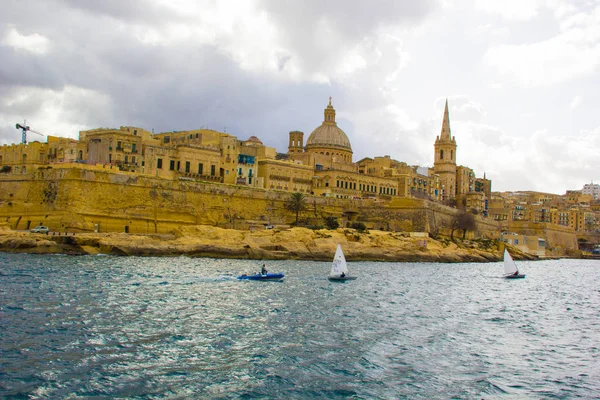 Panorama Över Valletta Malta Havet Och Vacker Natur — Stockfoto