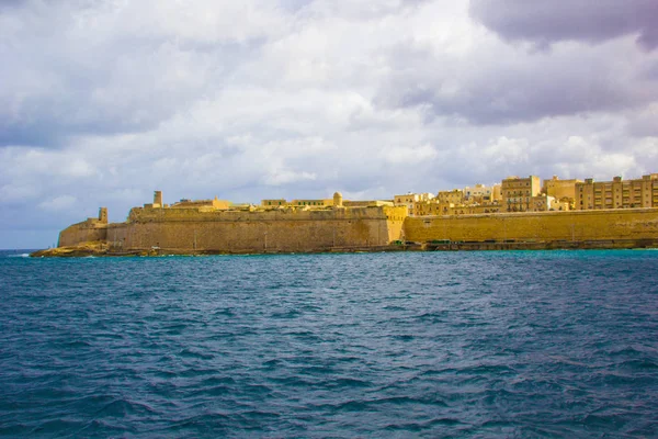 Πανόραμα Της Βαλέτα Μάλτα Την Θάλασσα Και Την Όμορφη Θέα — Φωτογραφία Αρχείου