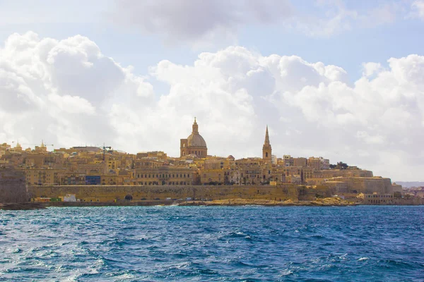 Πανόραμα Της Βαλέτα Μάλτα Την Θάλασσα Και Την Όμορφη Θέα — Φωτογραφία Αρχείου
