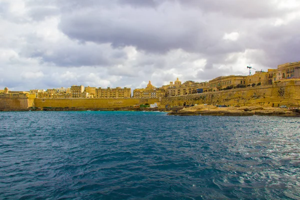 Панорама Валлетта Мальта Море Красива Природа Переглядів — стокове фото