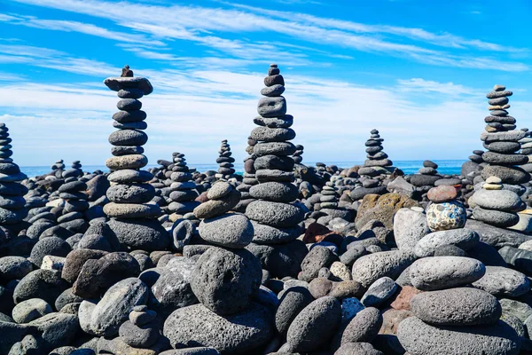 Stones on the Puerto de la Cruz beach Tenerife, Spain.