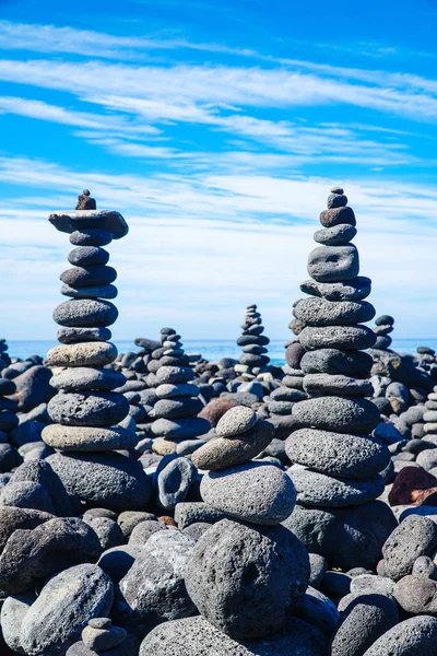 Stones on the Puerto de la Cruz beach Tenerife, Spain.