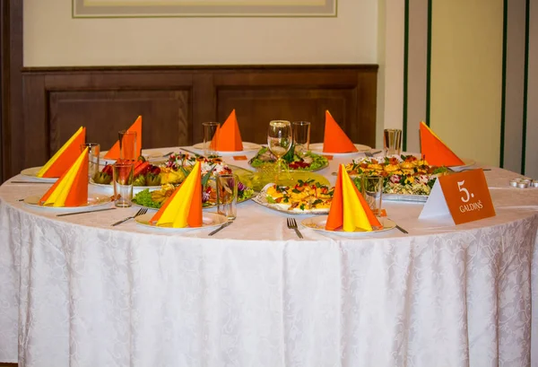 Mesas Bem Servidas Restaurante — Fotografia de Stock