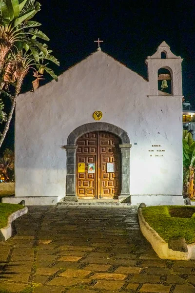 Nachtzicht Puerto Cruz Tenerife Spanje — Stockfoto