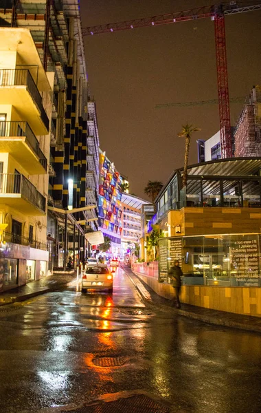 December 2017 Night Shot Från Ikoniska Gatorna Valletta Juletid Malta — Stockfoto