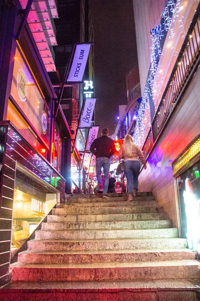 December 2017 Night Shot Från Ikoniska Gatorna Valletta Juletid Malta — Stockfoto