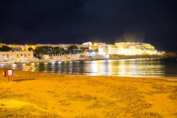 December 2017 Night Shot Iconic Streets Valletta Christmas Time Malta — Stock Photo, Image