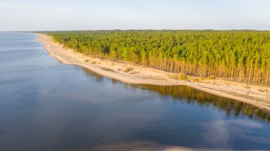 Riga deniz körfezine Gauja Nehri girişi, Carnikava kasabasının yanında, Letonya