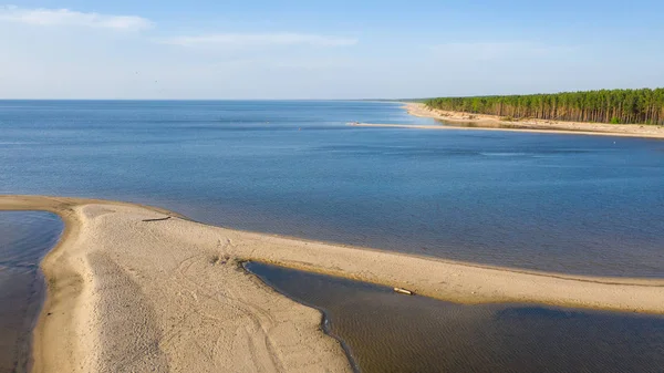 Wejście Rzeki Gauja Zatoki Morskiej Rydze Obok Miasta Carnikava Łotwa — Zdjęcie stockowe