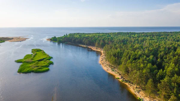 Gauja River Toegang Tot Riga Sea Gulf Naast Carnikava Town — Stockfoto