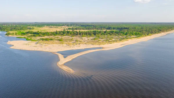 Riga deniz körfezine Gauja Nehri girişi, Carnikava kasabasının yanında, Letonya
