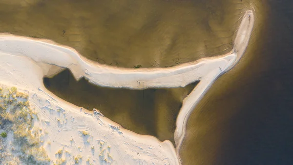 Wejście Rzeki Gauja Zatoki Morskiej Rydze Obok Miasta Carnikava Łotwa — Zdjęcie stockowe