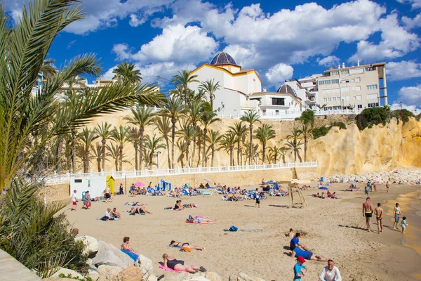 Benidorm Alicante Playa Del Mal Pas España Con Palmeras — Foto de Stock