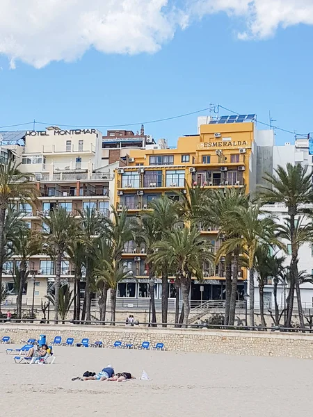 Hermosa Playa Benidorm Alicante España Playa Localmente Conocida Como Playa — Foto de Stock