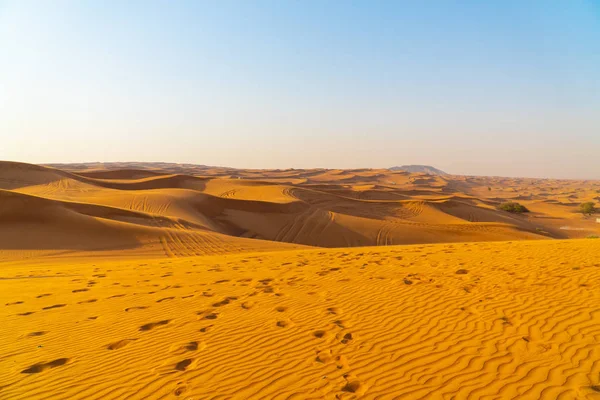 Dune Del Deserto Arabo Sfondo Cielo Blu Deserto Vicino Alla — Foto Stock