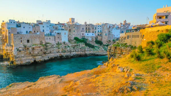 Flygfoto Över Stranden Lama Monachile Cala Porto Den Italienska Staden — Stockfoto