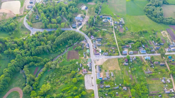 Vue Aérienne Depuis Drone Sur Akniste Lettonie Beaux Paysages Sur — Photo