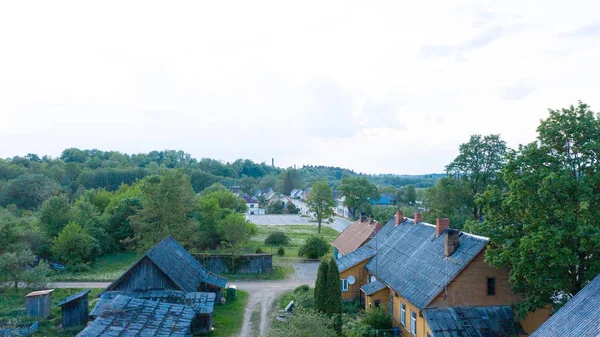 Vue Aérienne Depuis Drone Sur Akniste Lettonie Beaux Paysages Sur — Photo