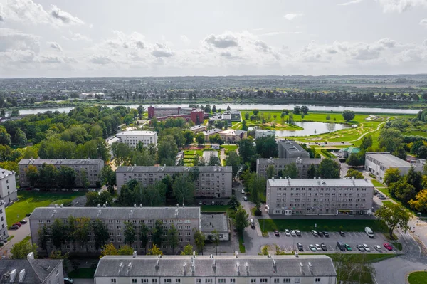 Vista Aérea Del Centro Ciudad Daugavpils Letonia — Foto de Stock