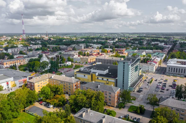 Widok Lotu Ptaka Centrum Miasta Daugavpils Łotwa — Zdjęcie stockowe