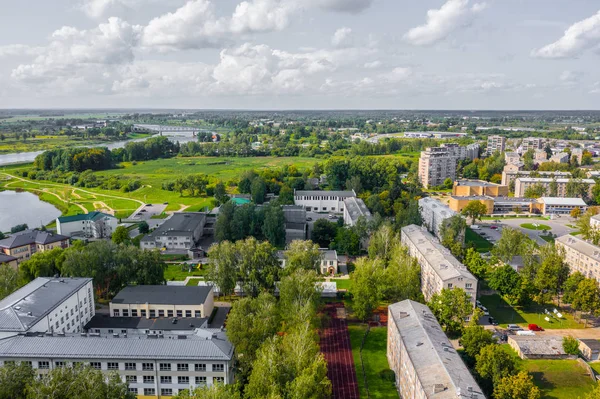 Vista Aérea Del Centro Ciudad Daugavpils Letonia — Foto de Stock