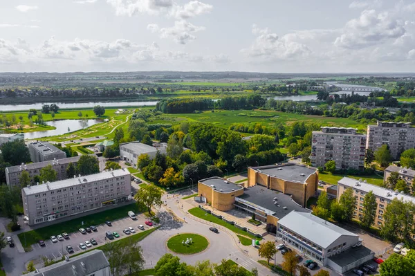 Vista Aérea Del Centro Ciudad Daugavpils Letonia — Foto de Stock