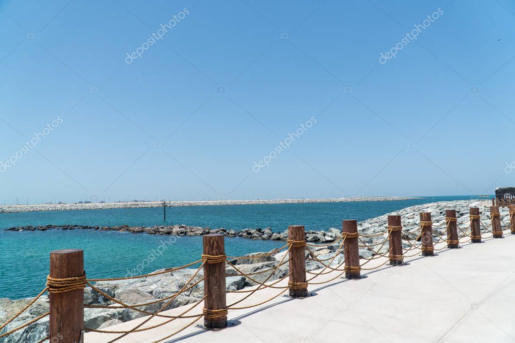 DUBAI, UNITED ARAB EMIRATES : La Mer or Jumeira beach is a public beach 