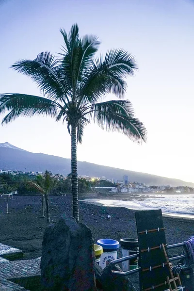 Teneriffa Spanien Berühmter Strand Playa Jardin Mit Schwarzem Sand Puerto — Stockfoto