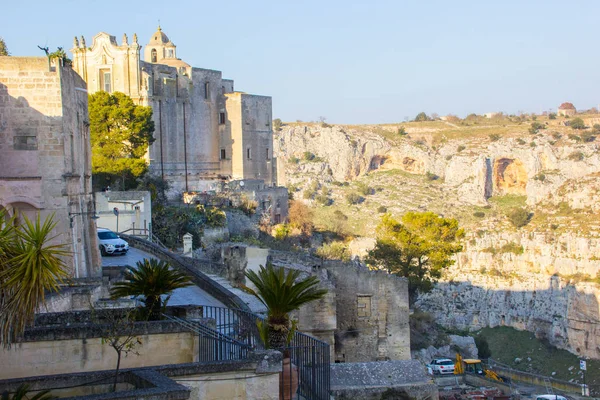 Matera Italy Panoramic View Town Matera Italy Historic Buildings Unesco — Stock Photo, Image