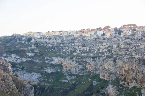 Matera Italy Panoramic View Town Matera Italy Historic Buildings Unesco — Stock Photo, Image